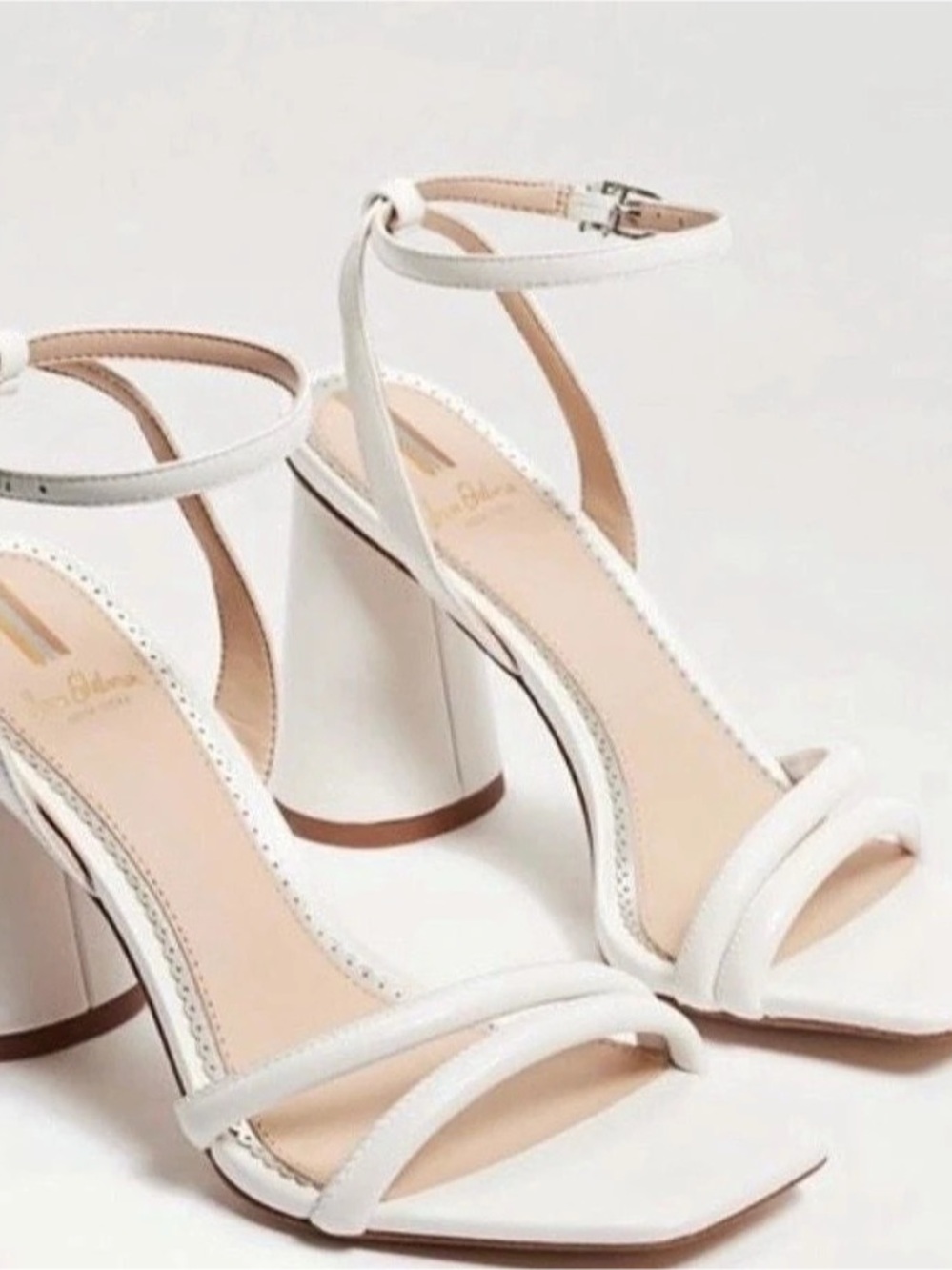 Sam Edelman Kia Block Heel Sandal Block Heel Sandals White US 8.5m